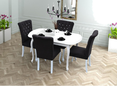 4x Chesterfield Stühle  Stuhl Set Polster Garnitur Küchen Wohnzimmer Esszimmer *