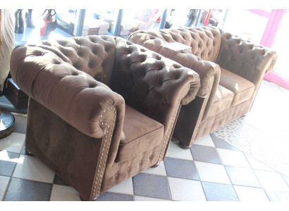 Chesterfield Sofa Textil Sofagarnitur Designer Polster Sitz Couch 3+2+1 2017-29