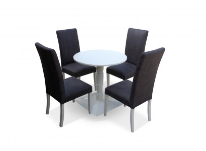 4x Stuhl Stühle Polster Textil Stoff Garnitur Set Komplett Designer Lehnstuhl !