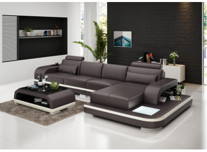 Wohnlandschaft Designer Sofa Couch Big Polster Leder Sofas Ecke 