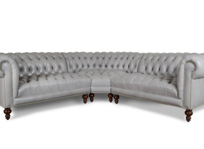 Chesterfield Design Luxus Polster Sofa Couch Sitz Garnitur Leder Textil Neu #337
