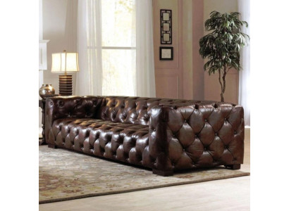 XXL Big Sofa Couch Chesterfield 245cm Polster Sofas 4 Sitzer Leder Textil  #301