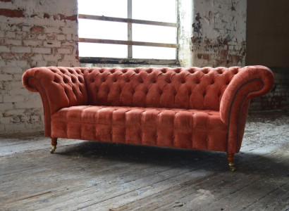Chesterfield Sofa Couch Polster Sofas Klassischer 3Sitzer Leder Stoff Winchester