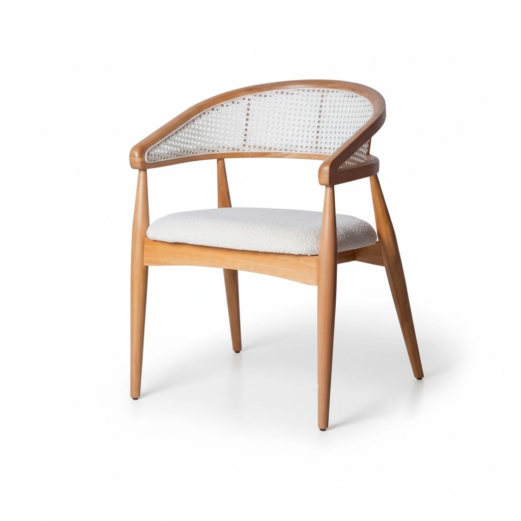 Esszimmer Polsterstuhl Moderne Design Textil Stuhl weiß Luxus Möbel Braun