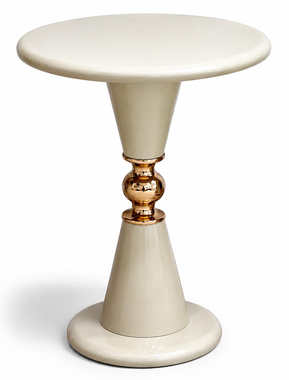 Beistelltisch Beige Modern Stil Wohnzimmer Minimalistisch Luxuriös