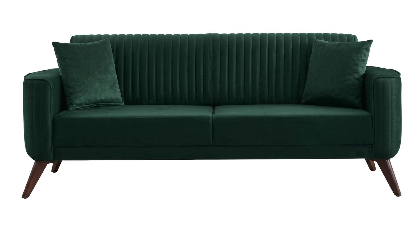 Grünes 3-Sitzer-Sofa  Stoffsofa modern Sofa Wohnzimmer Premium