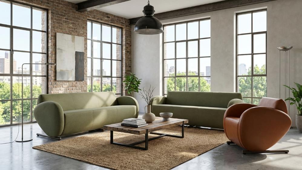 Bunte Polstergarnitur Exklusiver 3-Sitzer Designer Stoffsessel 3tlg