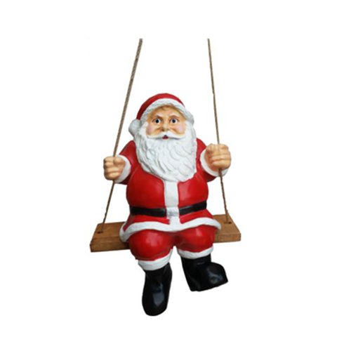 Weihnachtsmann Figur Schaukel Deko Statuen Dekoration Winter Statue Neu 50 cm