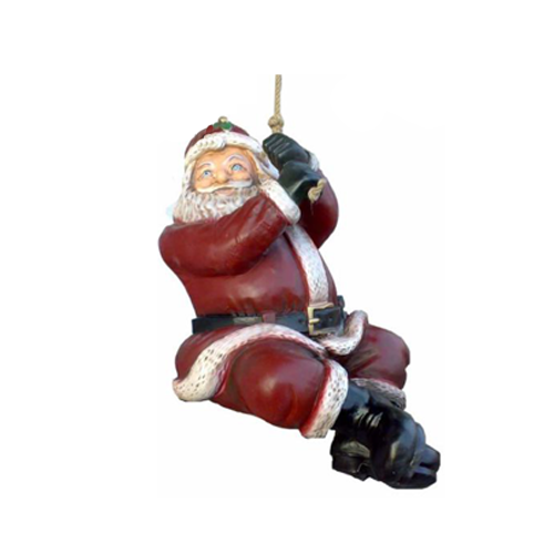 Weihnachtsmann Figur Klettern in den Kamin Dekoration Winter Statue Neu 50 cm