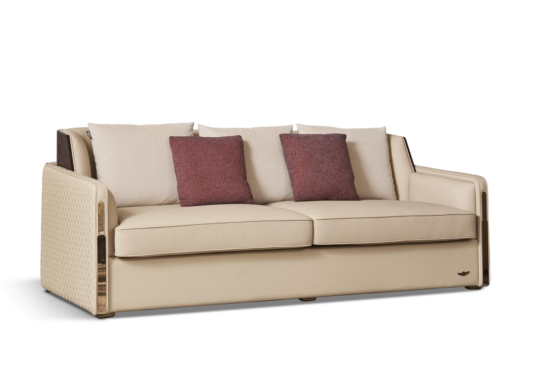 Luxus 3 Sitzer Couch Polster Sofa Leder Stoff Textil Couchen Garnitur Dreisitzer