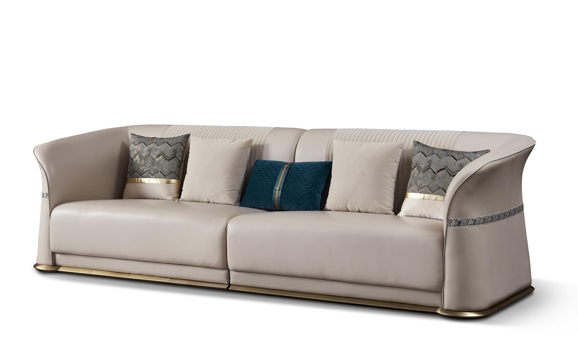 Leder 3-Sitzer Sofa in Schwarz, Modern Chesterfield Design