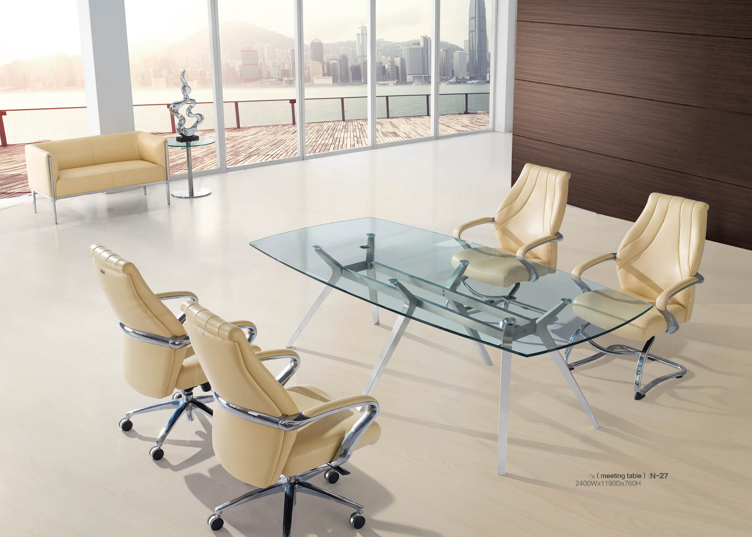 Moderner Chesterfield-Gartenstuhl aus Leder in Schwarz