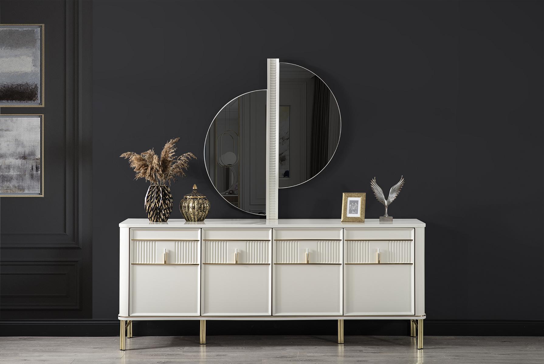 Beige Kommode Holzschrank Sideboard Kommoden Konsole Möbel xxl big