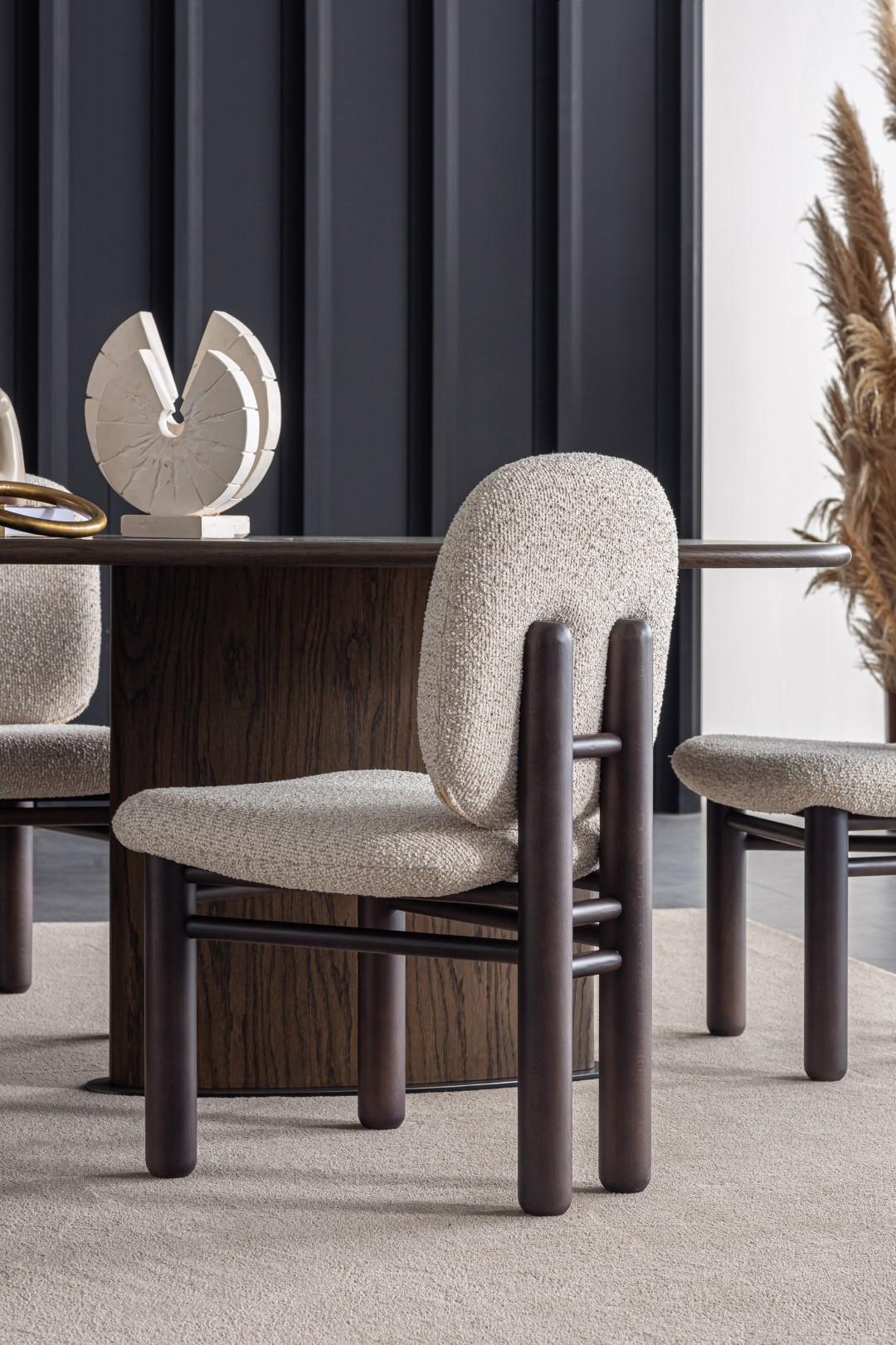 Brauner Esszimmerstuhl, Holzgestell, Modern, 51x53x86 cm, Einfarbig