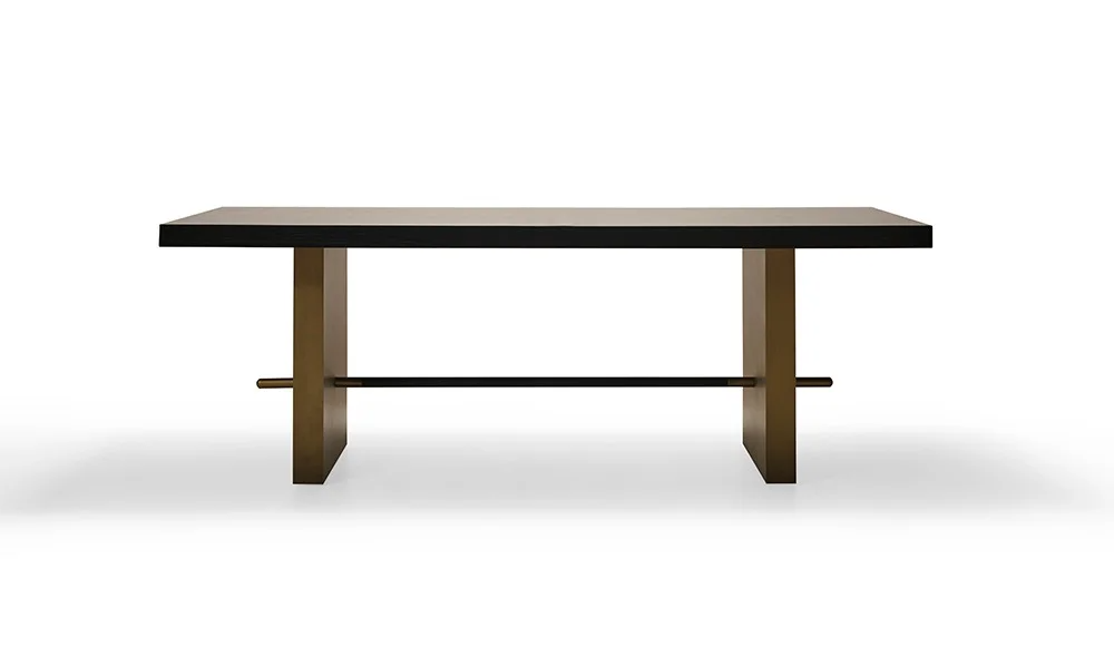 Schwarzer Esstisch aus Holz, Rechteckig, Modern, 220x77x103 cm