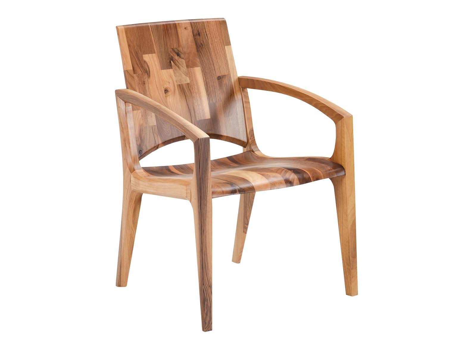 Brauner Holzstuhl modern elegant für Esszimmer und Büro