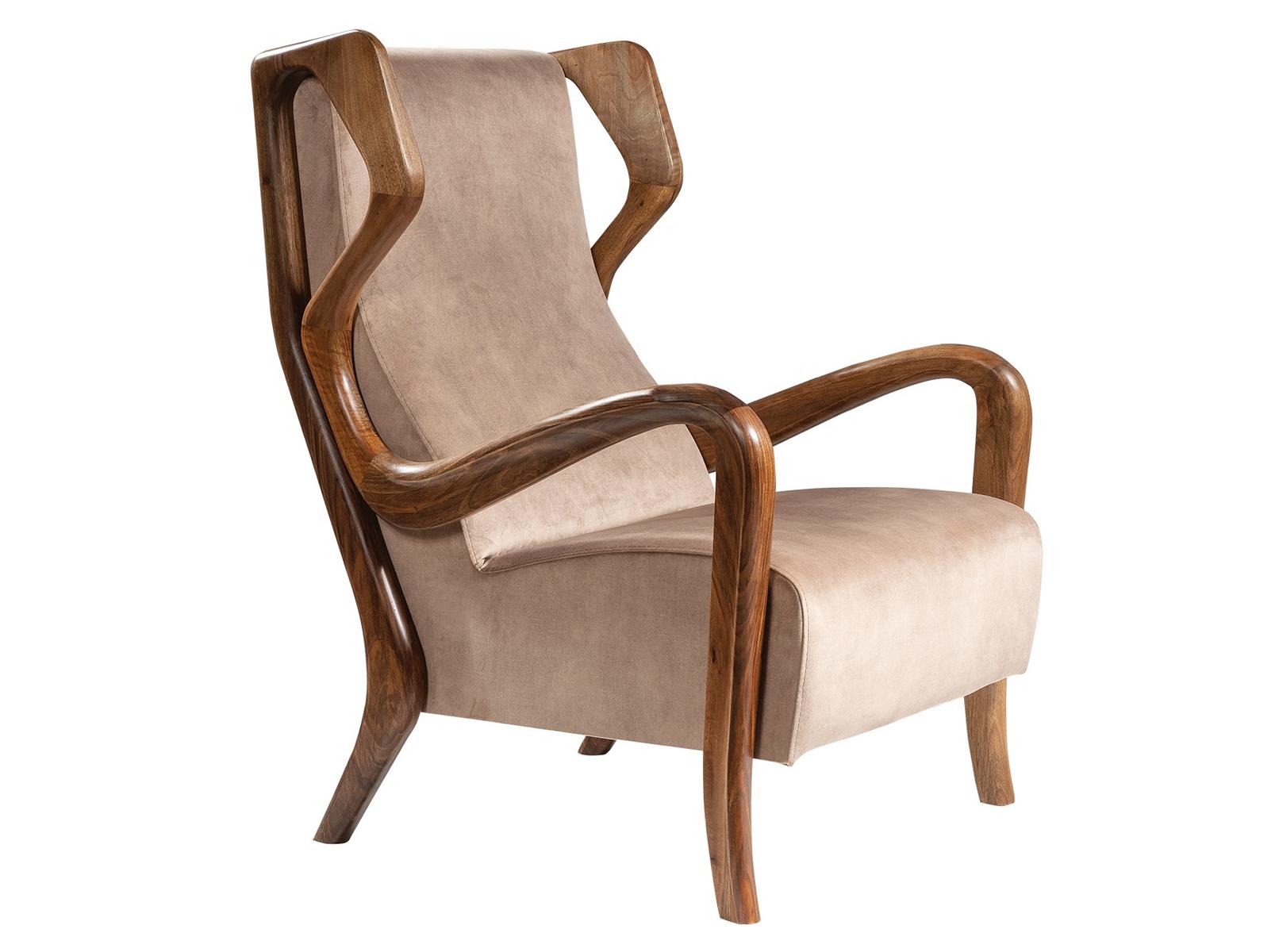 Eleganter brauner Stoffsessel im modernen Design