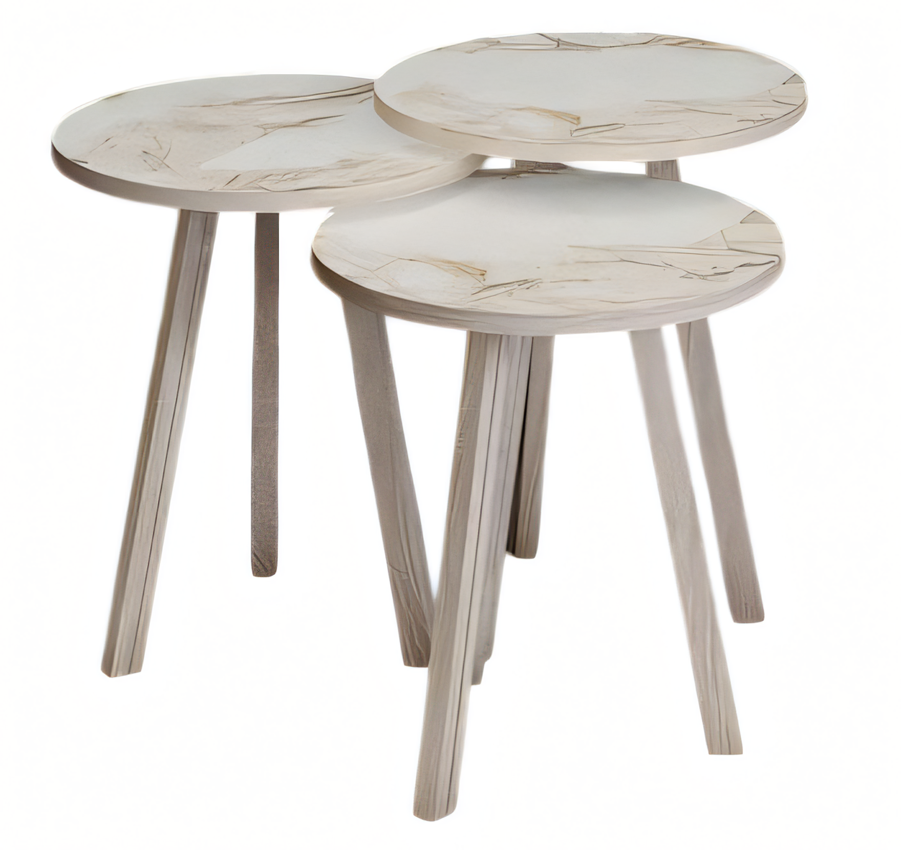 Elegantes Beiges Holz Couchtisch-Set im modernen Design