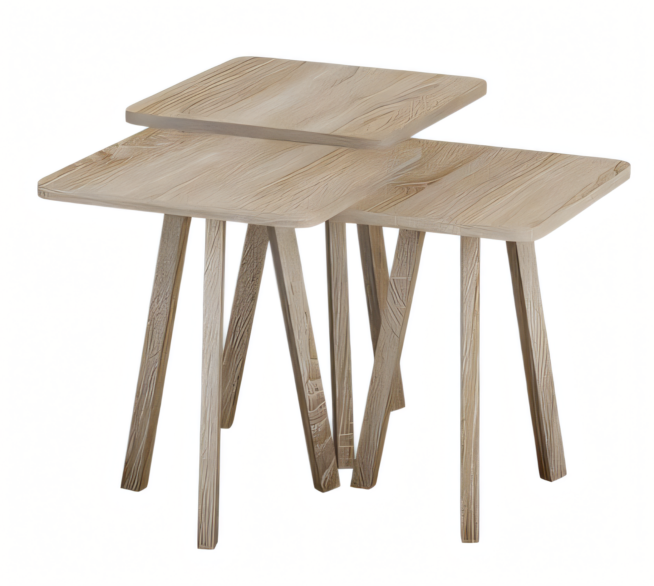Beige Holz Couchtisch-Set Modern Elegant Wohnzimmermöbel