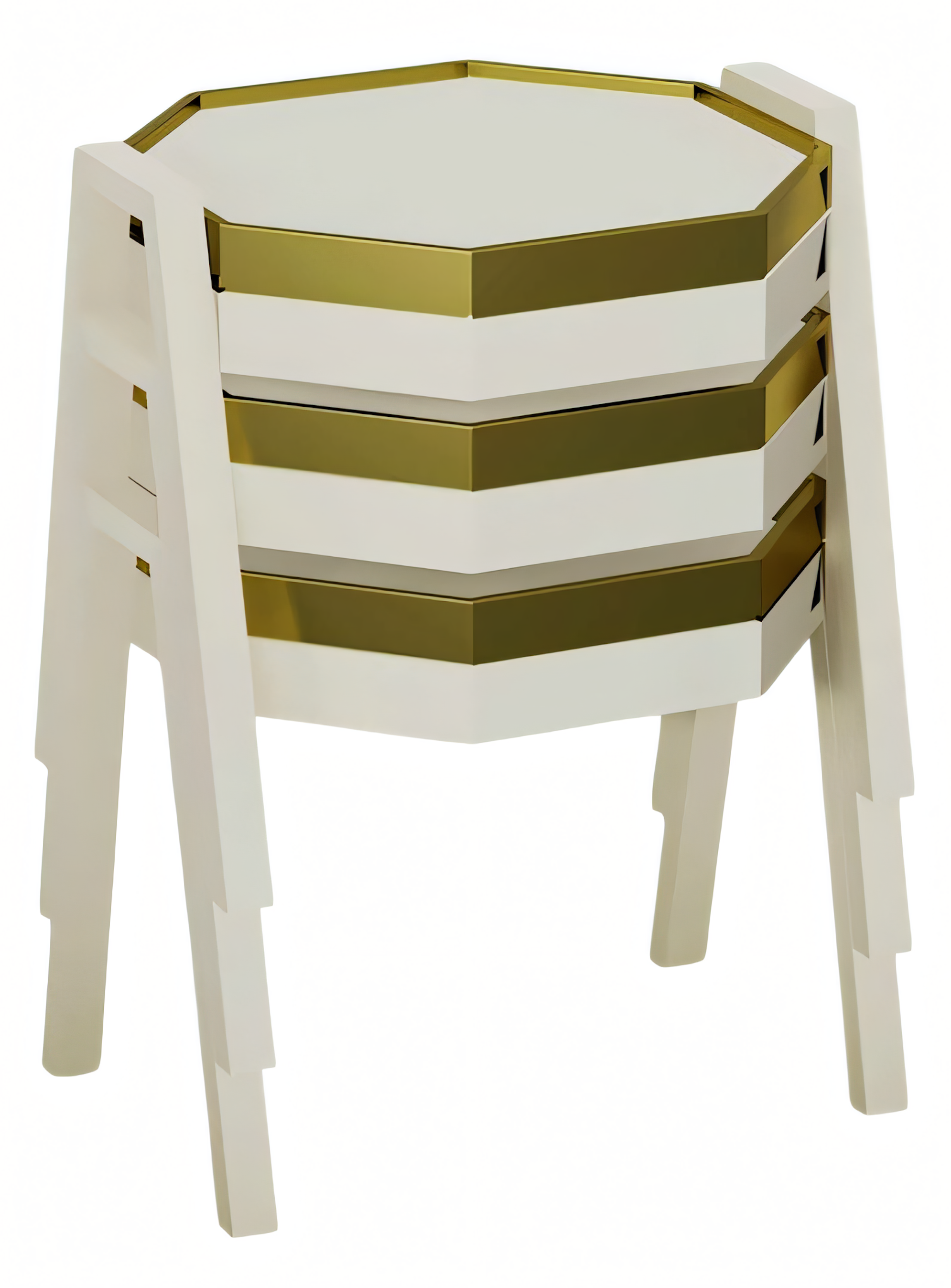 Elegantes Beigefarbene Holz Couchtisch-Set Modern Minimalistisch