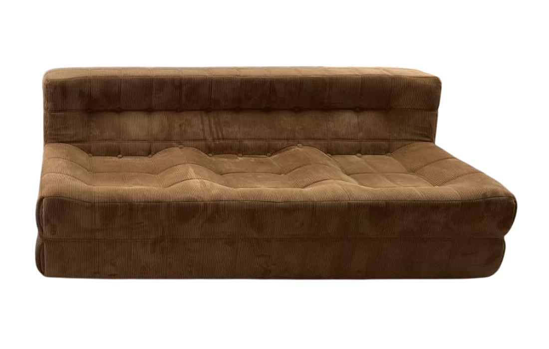 Stilvoller Braunes 3-Sitzer komprimierbares Stoffsofa bequemer Kompaktsessel