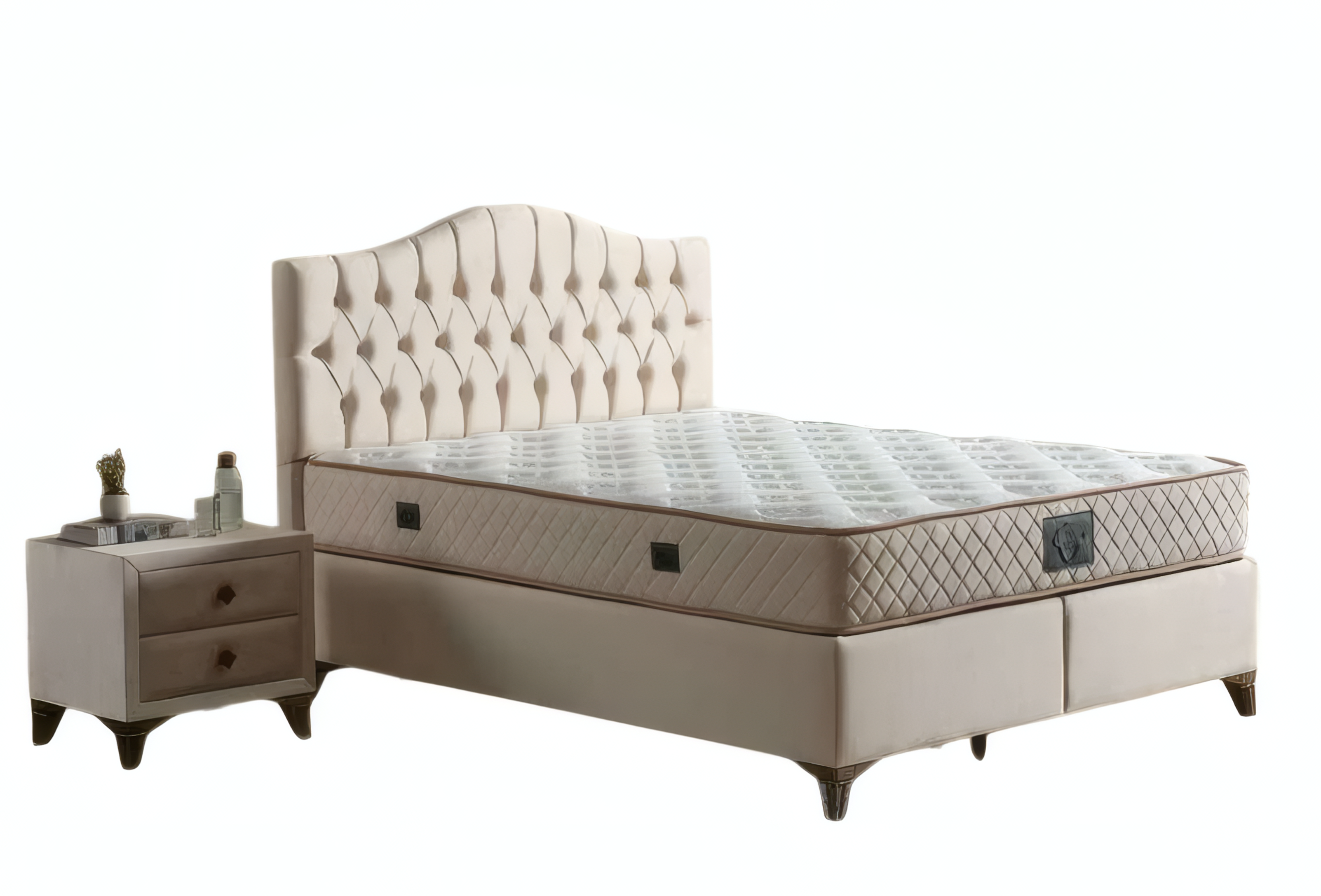 Bett mit Stauraum Schlafstelle Komfortdoppelbett Schlaflager Komfortbett