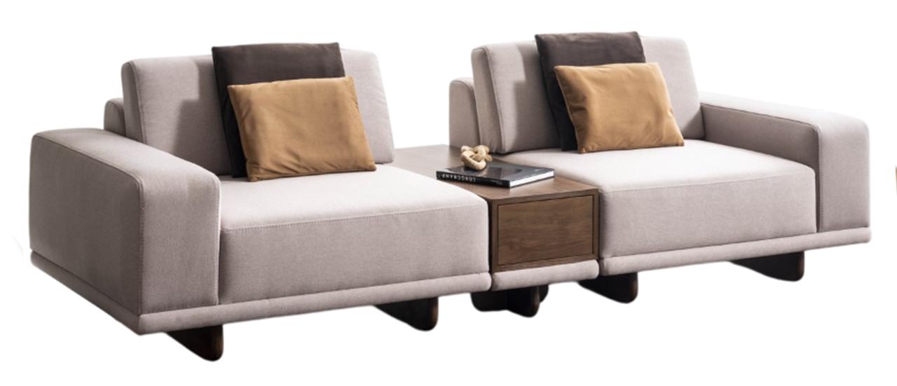 Beige Polstercouch Designer Wohnzimmer 3-Sitzer Stoffsofas Möbel
