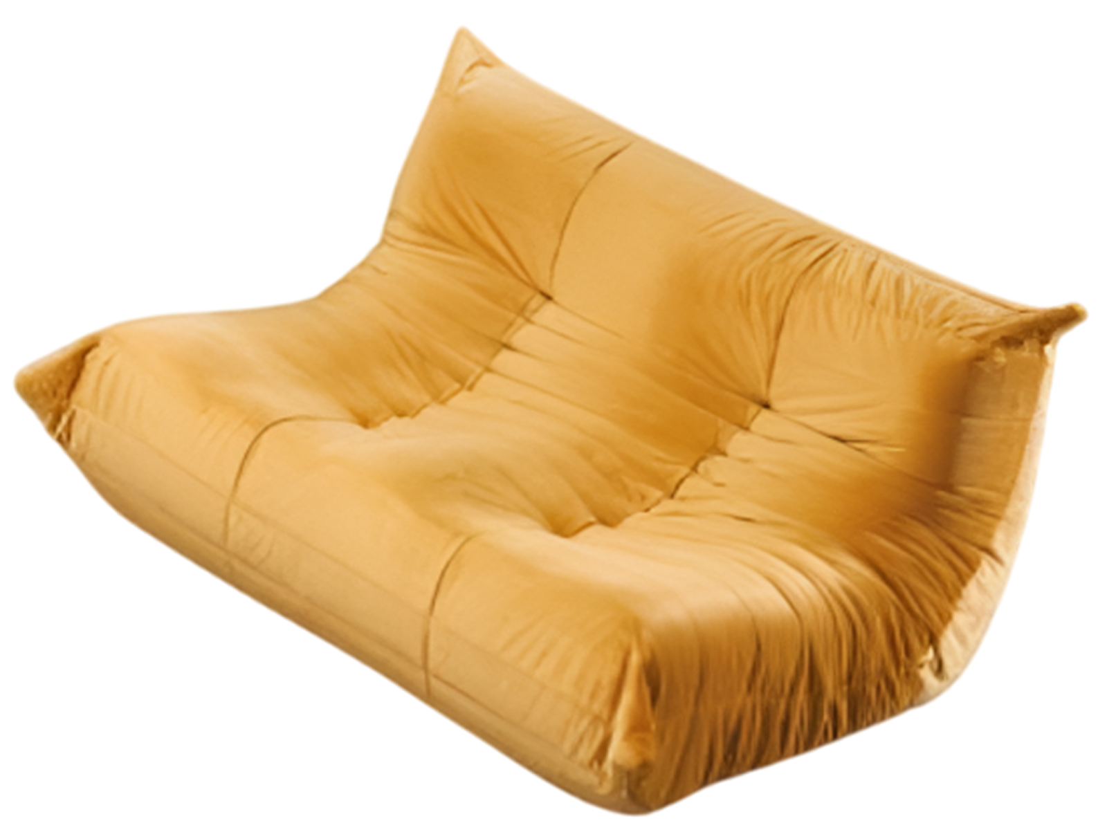 Oranges Polstersofa Designer Textilcouch Wohnzimmer 2-Sitzer Sofa