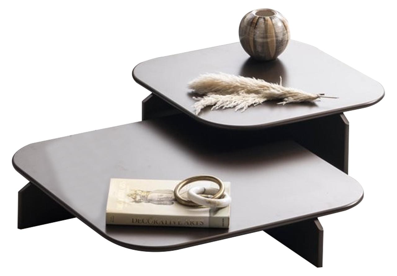 Braune Satztische Wohnzimmer Couchtisch Designer Beistelltische