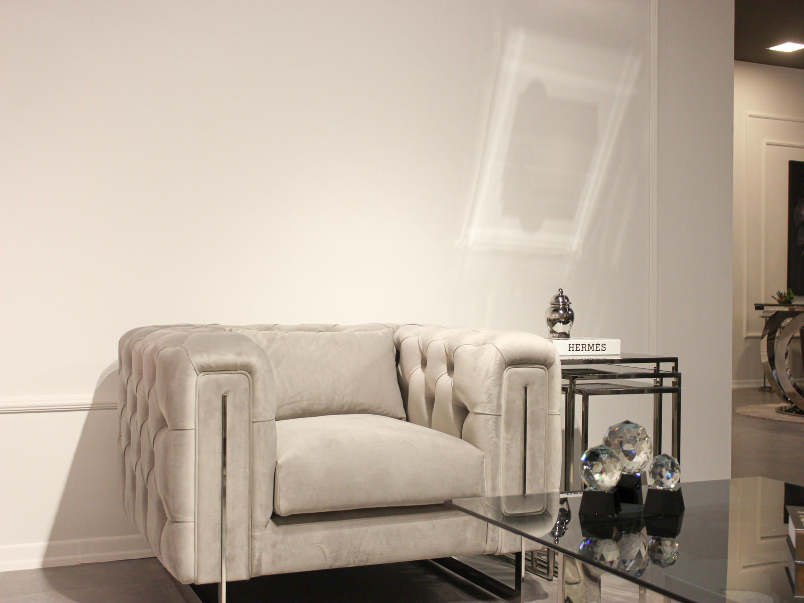 Designer Glastisch Exklusiver Couchtisch Eleganter Kaffeetisch