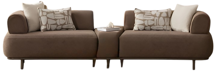 Brauner Wohnzimmer Textil 4-Sitzer Moderne Wohnzimmer Polstersofas