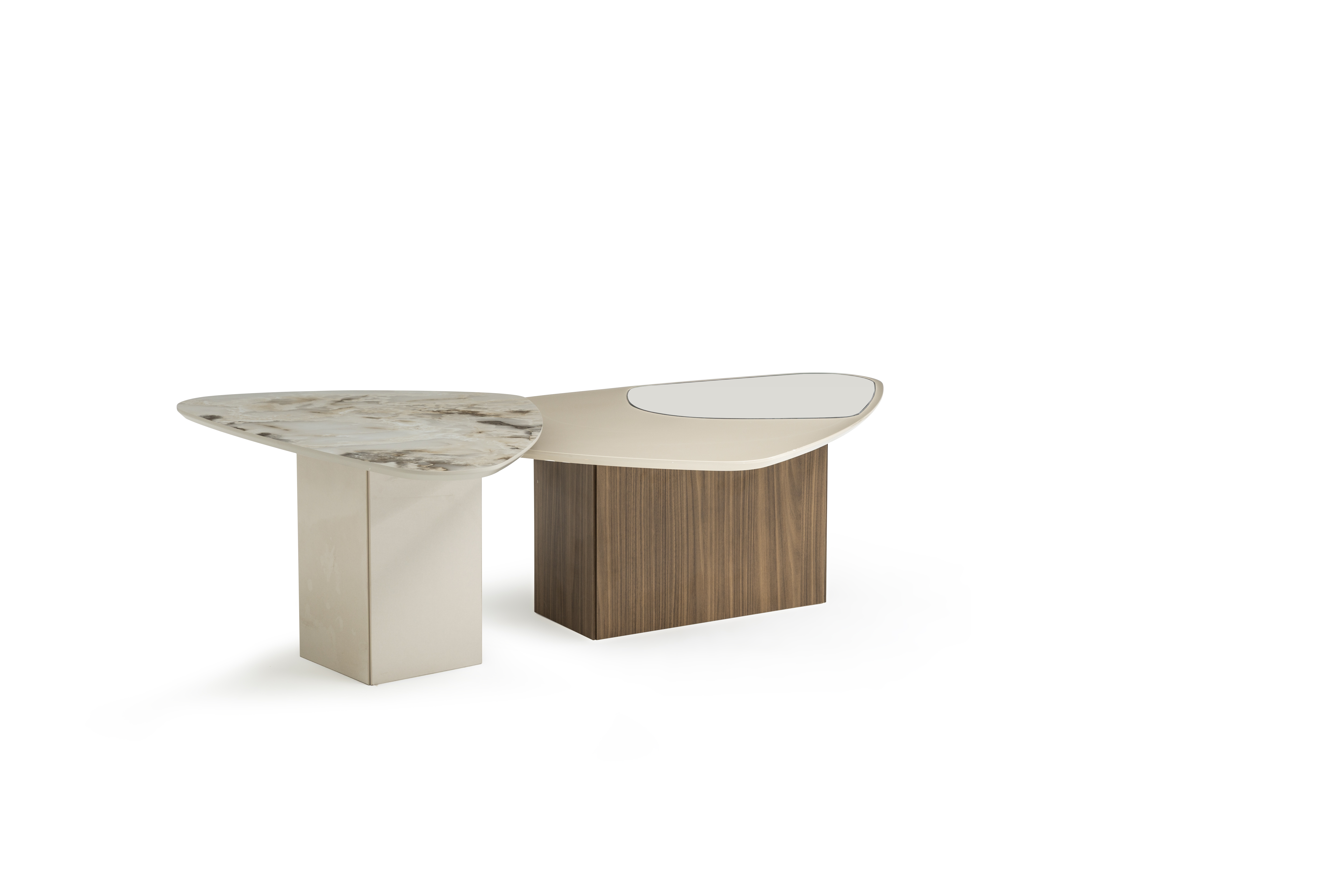 2 tlg Wohnzimmer-Set mit Couchtisch und Beistelltisch modern elegant